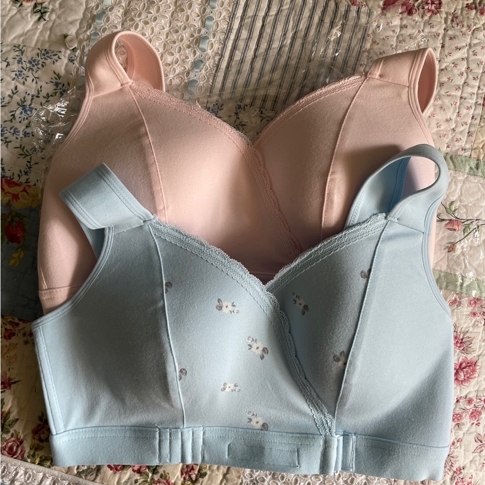 Everyday Wireless Comfort Bra - Light Pink & Light Blue